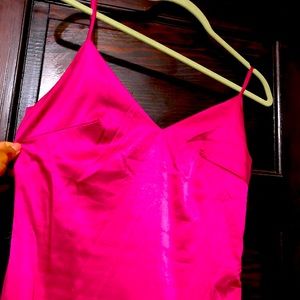 Hot pink satin dress